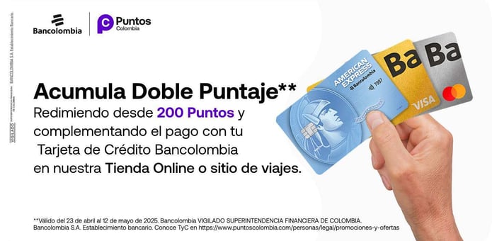Acumula más Puntos pagando con tu Tarjeta de Crédito Bancolombia