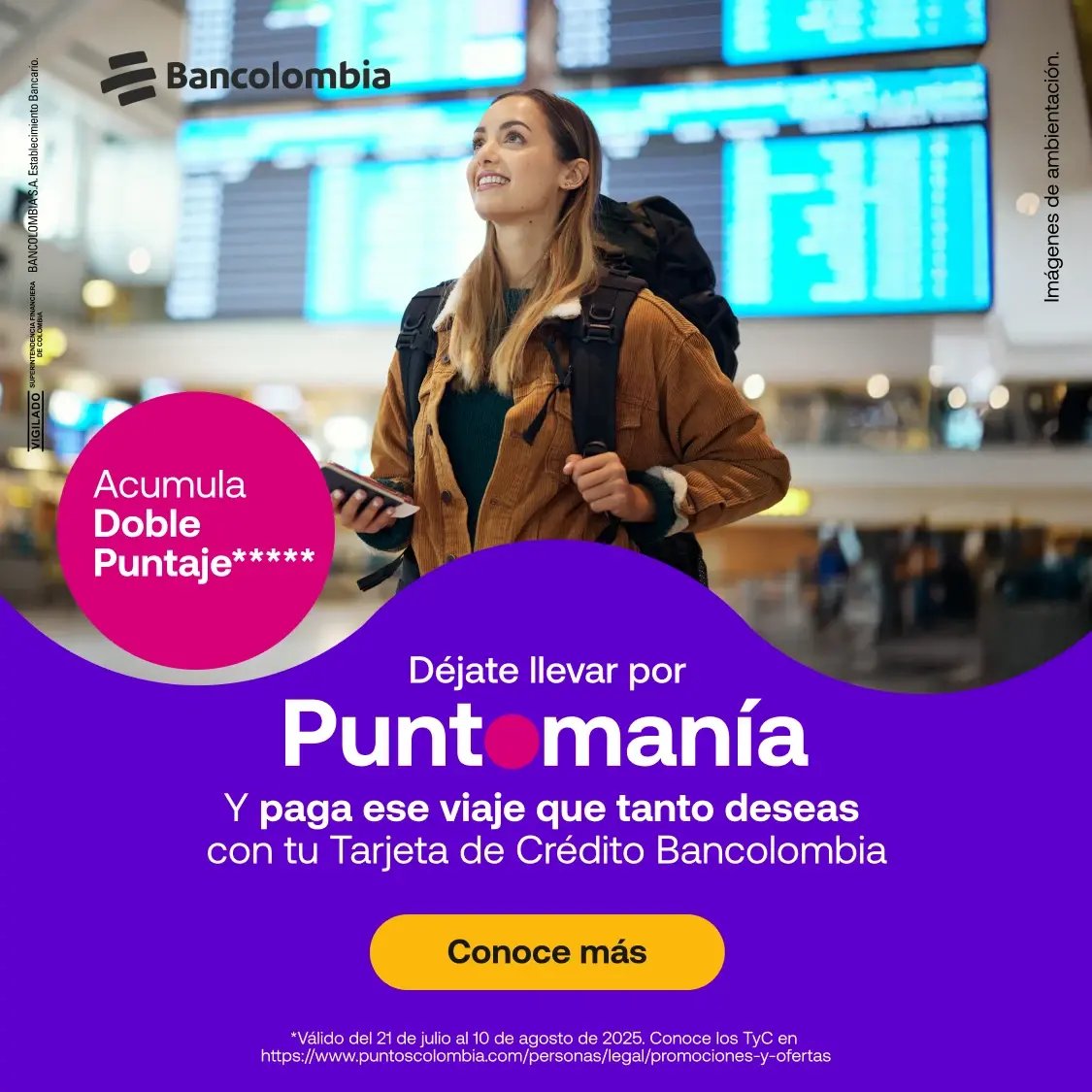 Banner principal- Viajes doble Puntaje Bancolombia