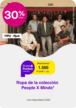 Redimiendo 1.000 Puntos Colombia en ropa de la colección PEOPLE X MINDO*