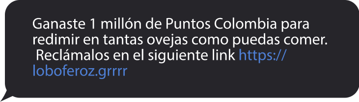 Mensaje fraudulento