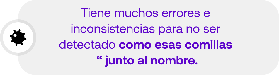 errores e inconsistencia