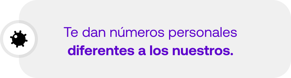 numeros personales diferentes a los nuestros